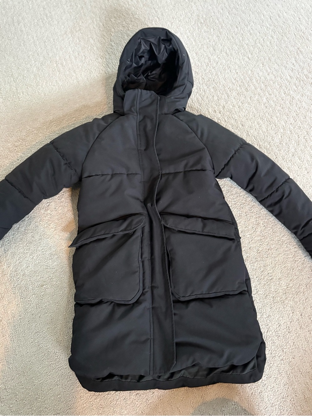 Black Hooded HH Puffer Coat